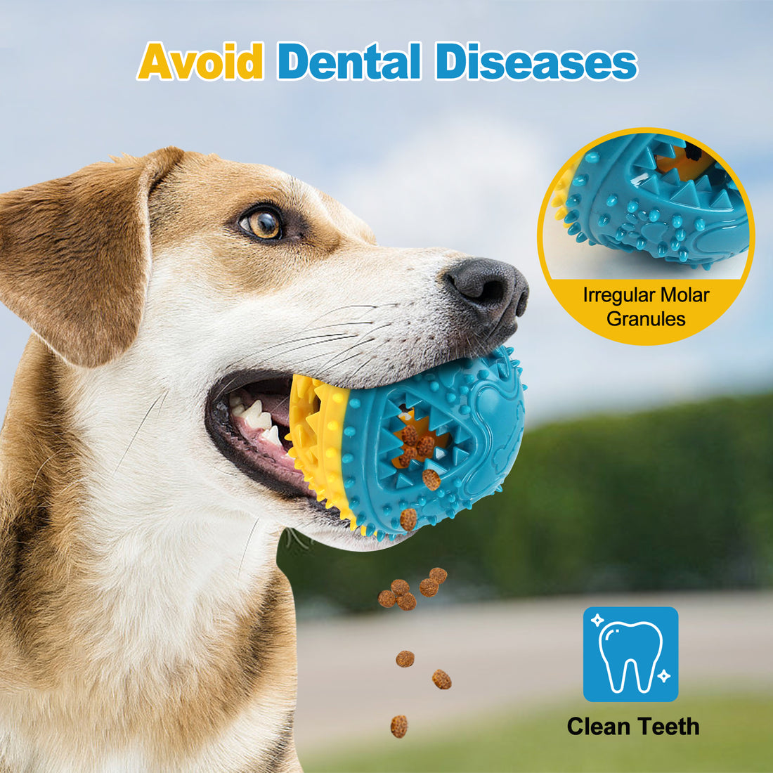 Interactive Chew and Food-Dispensing Pet Toy Ball
