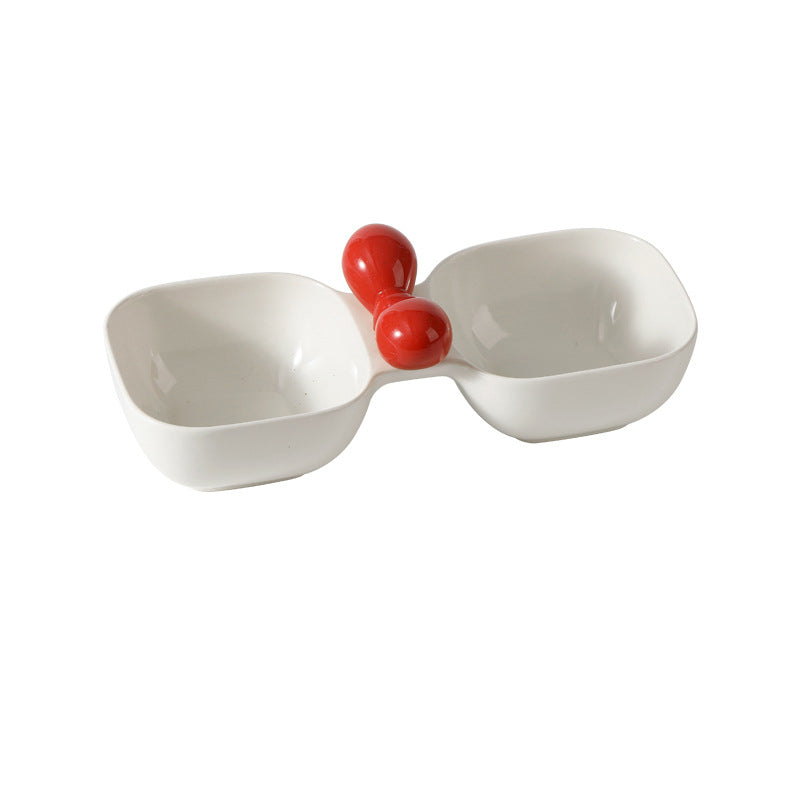 Ceramic Dual Pet Feeding and Drinking Bowl Set