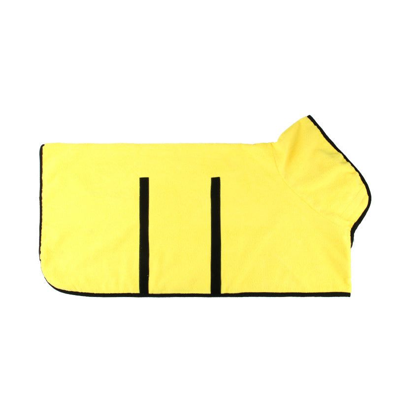 Pet Bathing Robe with Neck and Tucked Waist Clothes