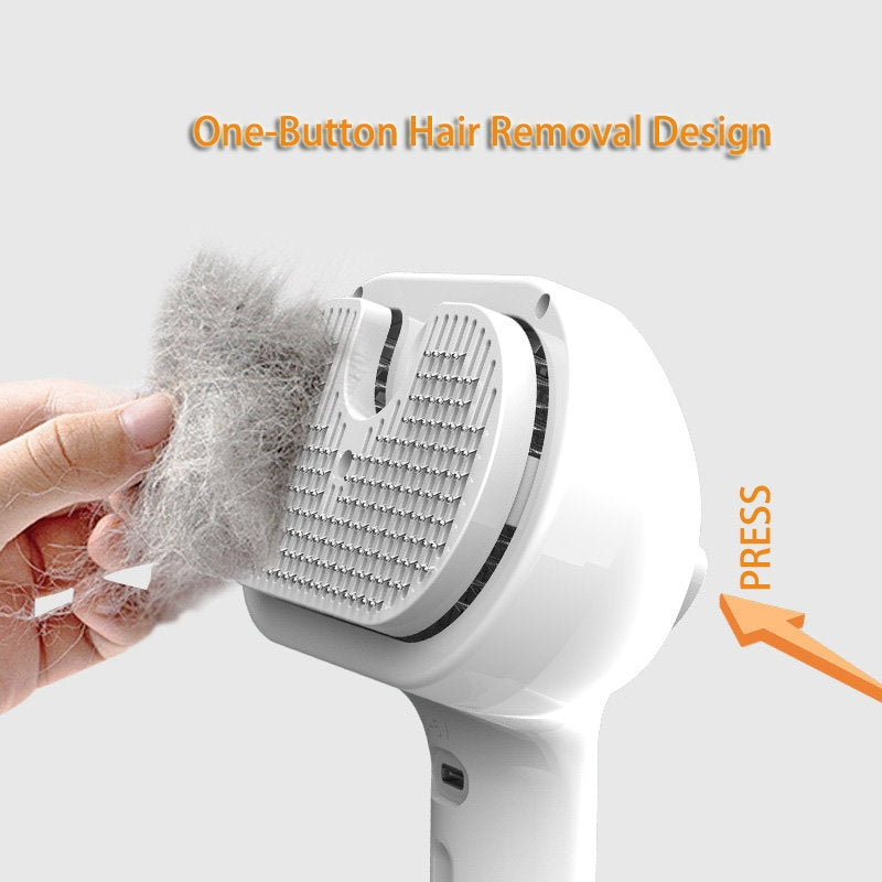 Pet Comb Self-Cleaning Hair Remover Brush with Built-in Mist Humidifier