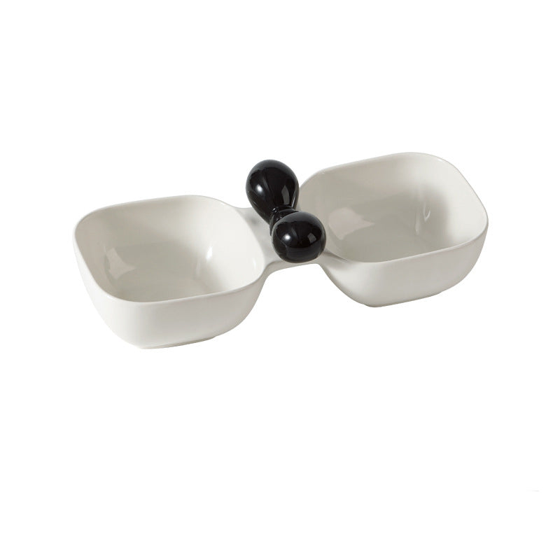 Ceramic Dual Pet Feeding and Drinking Bowl Set