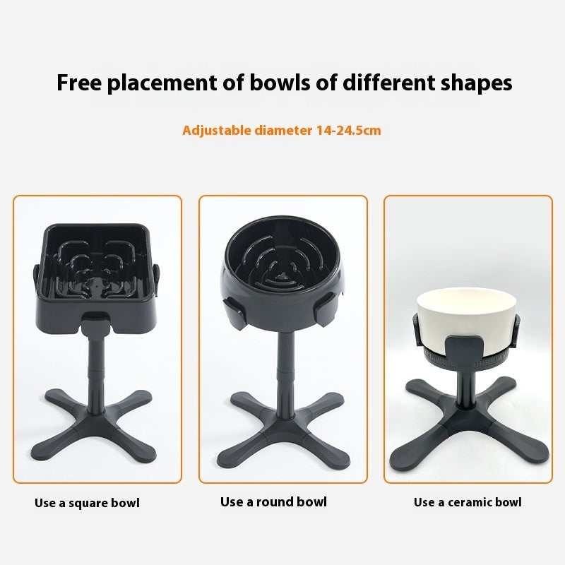 Pet Bowl with Adjustable Height, Anti-Tumble Bracket