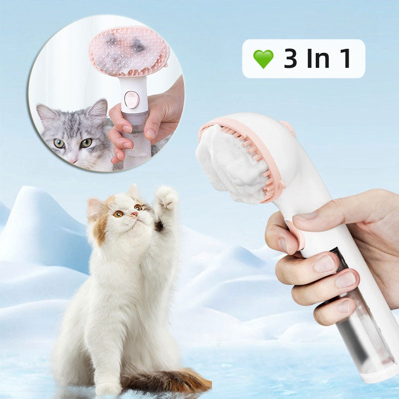 3-in-1 Pet Steam Brush and Grooming Comb for Hair Removal
