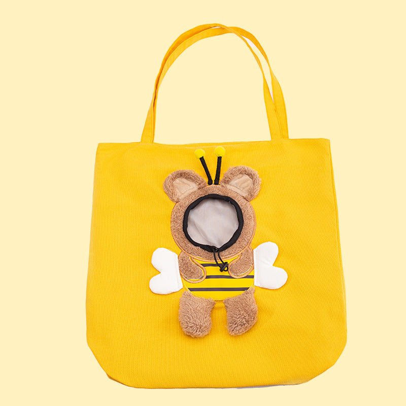 Animal-Shaped Pet Diaper Backpack with Off-Shoulder Design