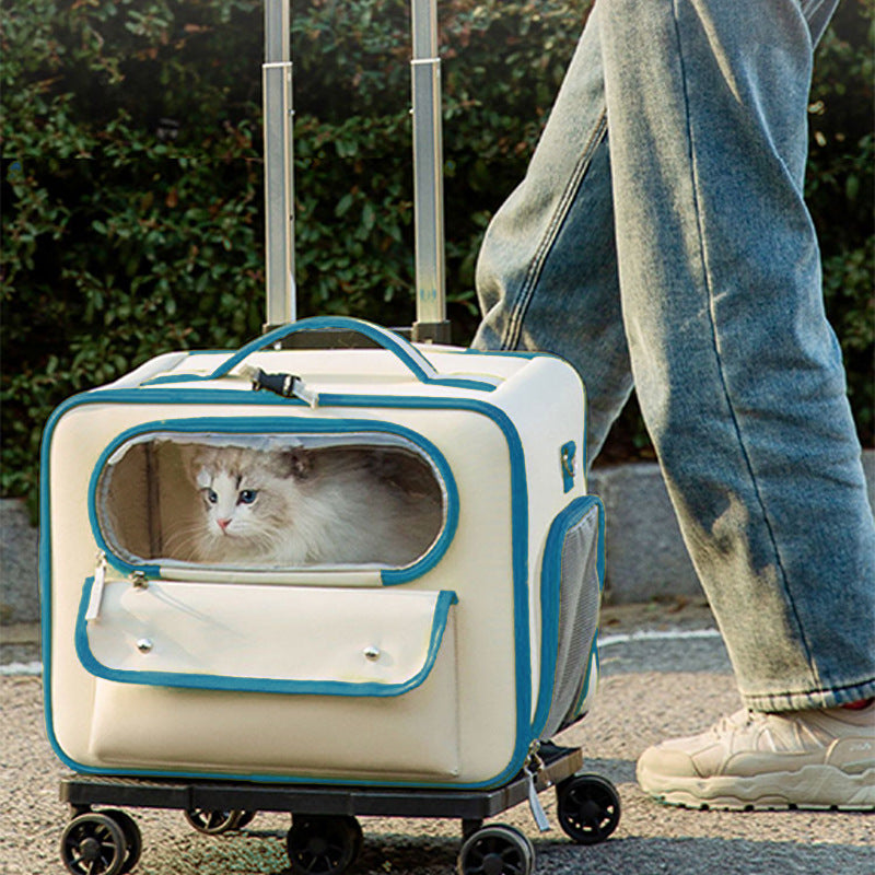 Pet Trolley Backpack for Travel with Anti-Stress Design