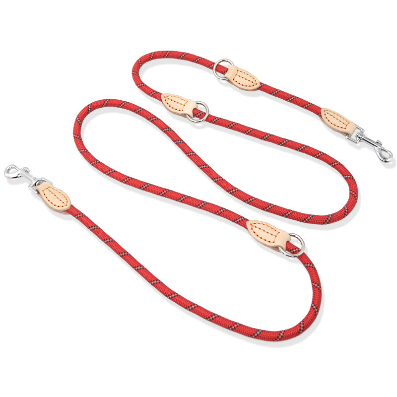 Multifunctional Hook and Chain Leather Pet Leash