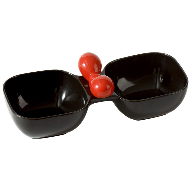 Ceramic Dual Pet Feeding and Drinking Bowl Set