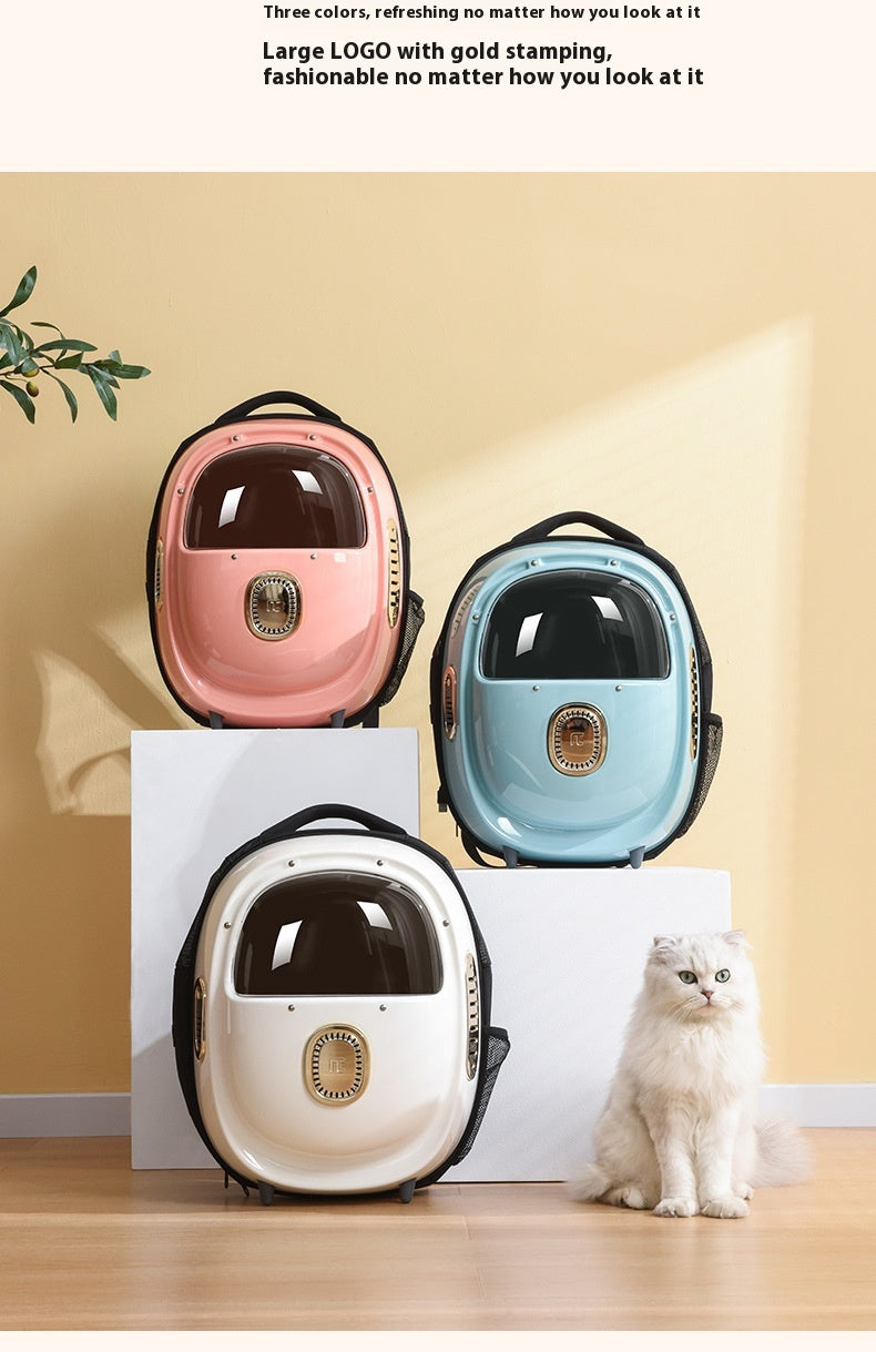 Blowing System Pet Backpack with Half Window and Heating Feature