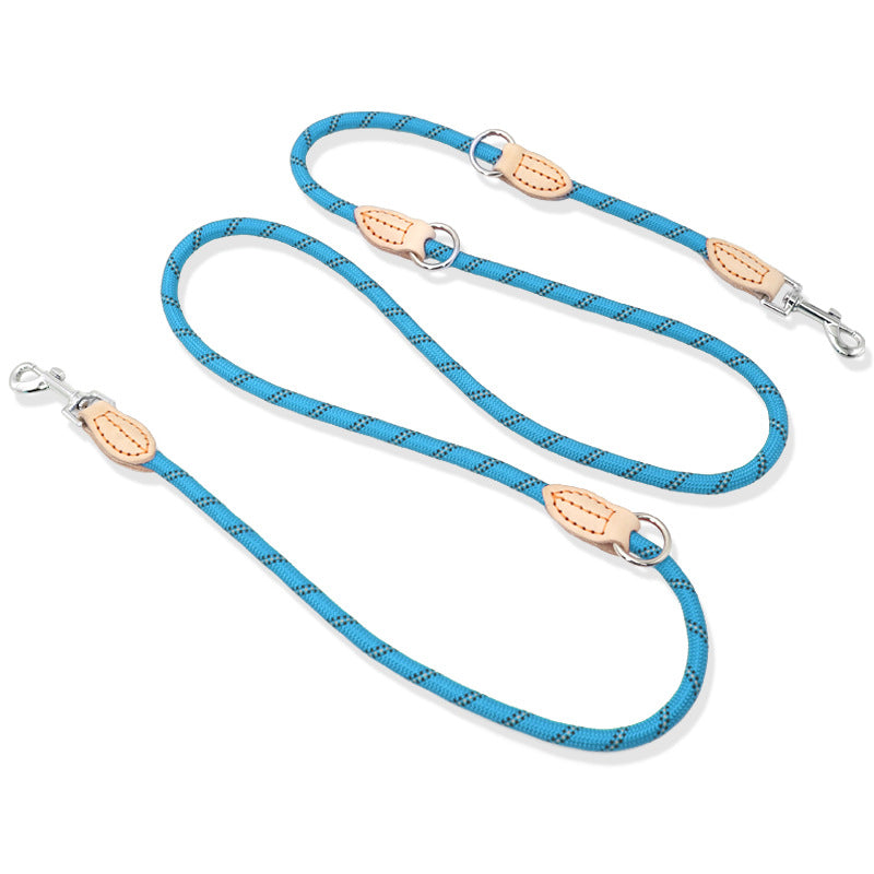 Multifunctional Hook and Chain Leather Pet Leash