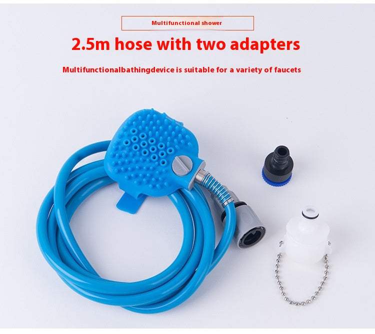 Pet Bathing Gloves with Silicone Nozzle and Hand-held Massage Brush