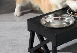 Adjustable Elevated Stainless Steel Pet Slow Feeding Bowl