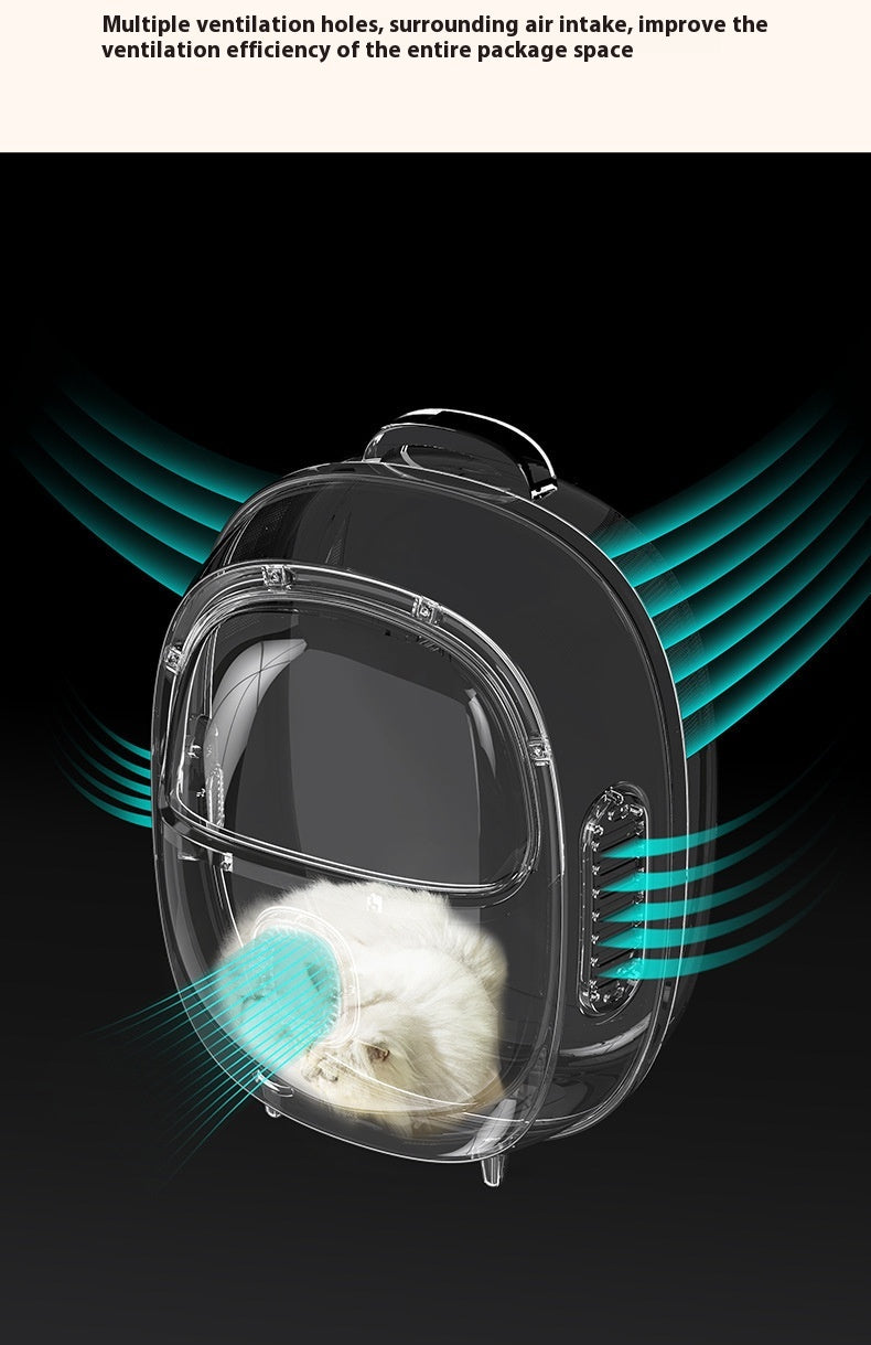 Blowing System Pet Backpack with Half Window and Heating Feature