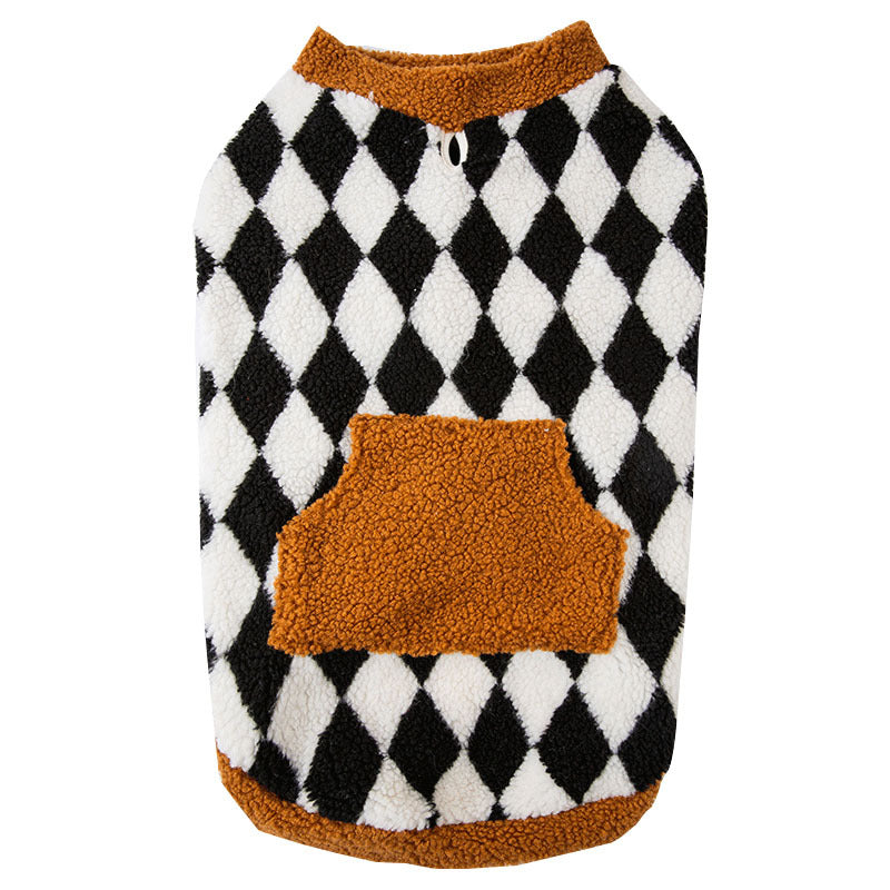 Autumn and Winter Fluffy Jacket Vest for Pets, Cotton-Padded