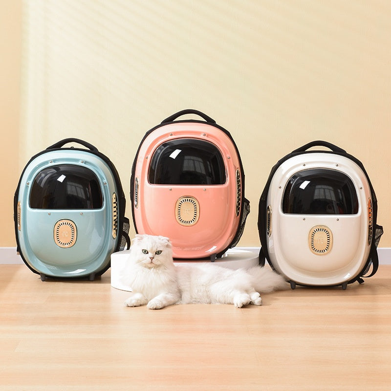 Blowing System Pet Backpack with Half Window and Heating Feature