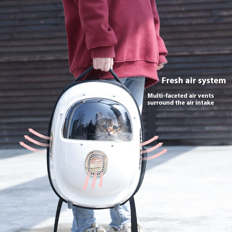 Blowing System Pet Backpack with Half Window and Heating Feature