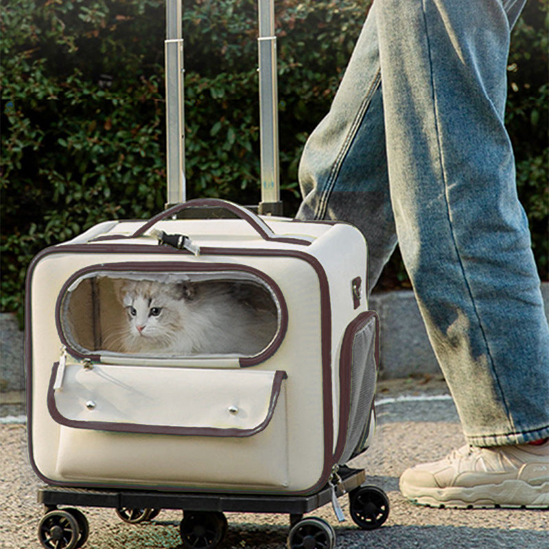 Pet Trolley Backpack for Travel with Anti-Stress Design