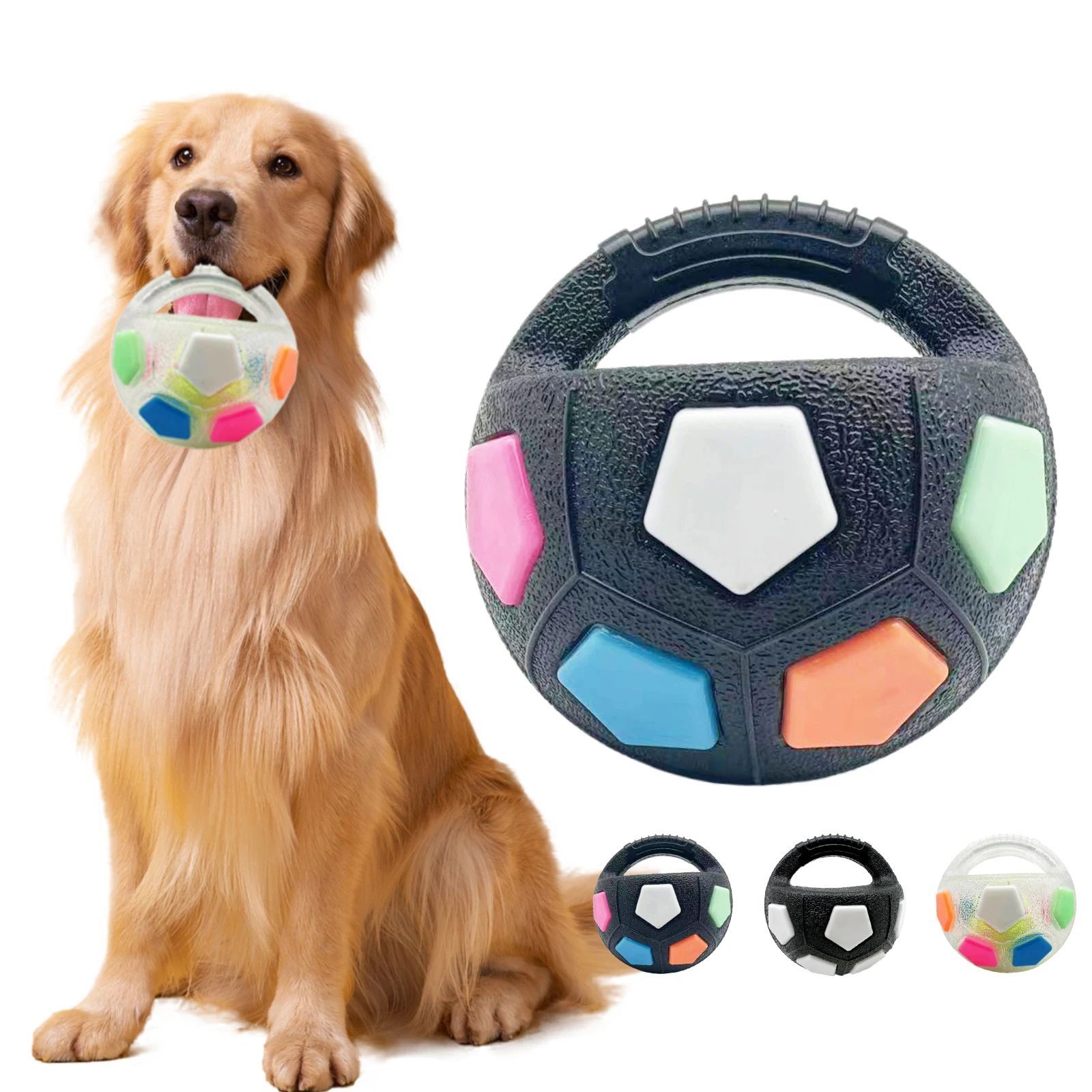 Durable Football-Shaped Pet Chew and Squeak Toy