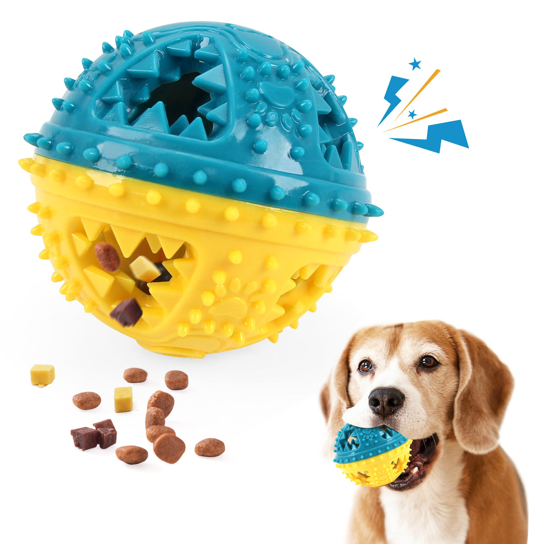 Interactive Chew and Food-Dispensing Pet Toy Ball