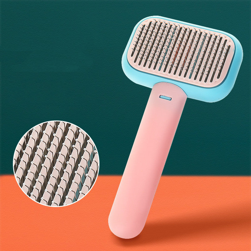 Pet Hair Brush and Massage Comb for Grooming and Knot Removal