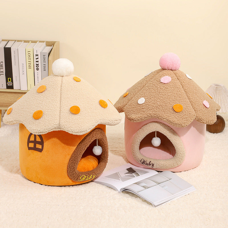 Removable Mushroom-Shaped Pet Nest and House