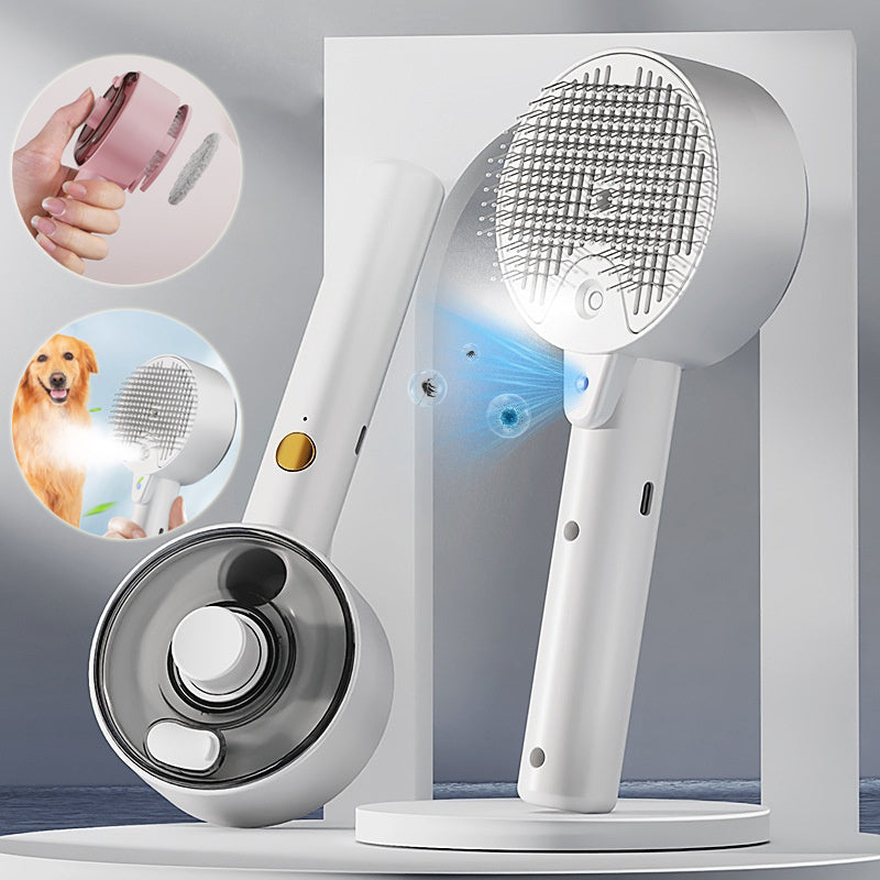 Pet Hair Remover Brush for Grooming and Self-Cleaning