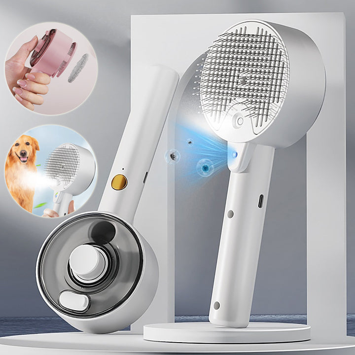 Pet Hair Remover Brush for Grooming and Self-Cleaning