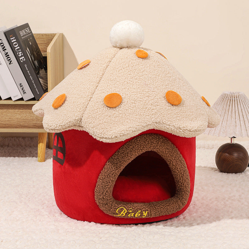 Removable Mushroom-Shaped Pet Nest and House