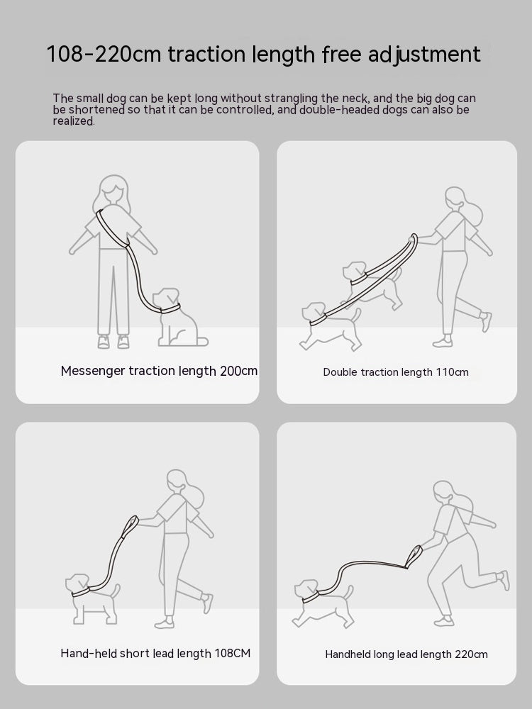 Pet Traction Rope Chain with Knitted Belt for Large Pets
